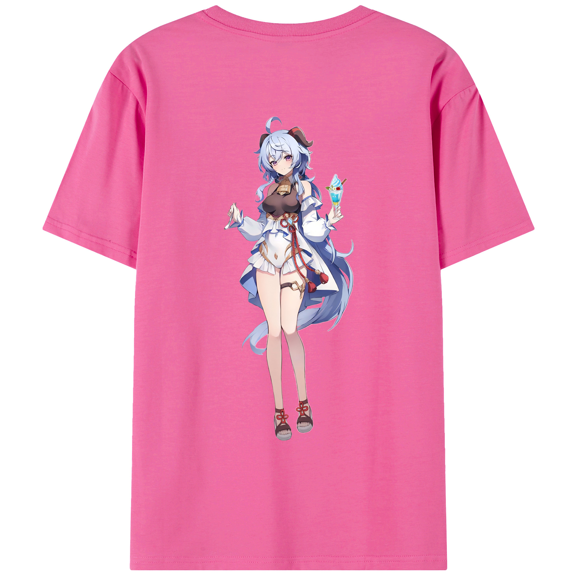 げんし神 甘雨 かんう genshin Ganyu レディース半袖Tシャツ(バックプリント)
